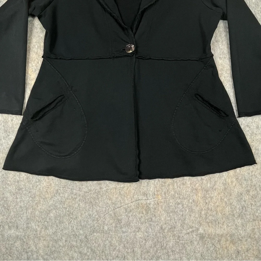 Soft Surroundings One-Button Closure Cotton Raw Edge Jacket/Cardigan Sz PXL